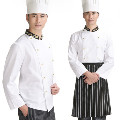 Juqian安いロングスリーブホワイトシェフコートシェフ制服セットで高帽子-レストラン、バー制服問屋・仕入れ・卸・卸売り
