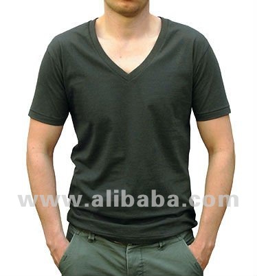 男性用のv- ネックt- 付きシャツカスタムパターン-Tシャツ問屋・仕入れ・卸・卸売り