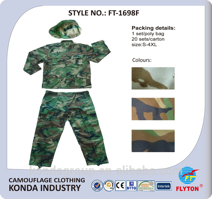 軍事ウッドランドbdu制服卸売bdu軍服パンツとシャツロングスリーブFT-1698G-制服、作業服問屋・仕入れ・卸・卸売り