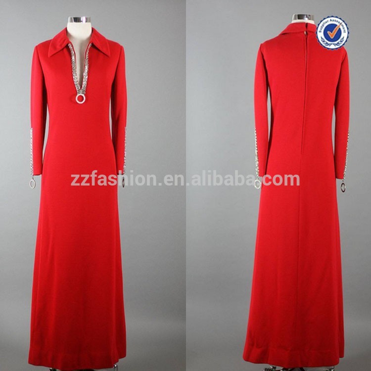 赤カフタンを購入60年代ロングスリーブマキシカフタンドレスオンライン2016新製品-プラスサイズドレス、スカート問屋・仕入れ・卸・卸売り