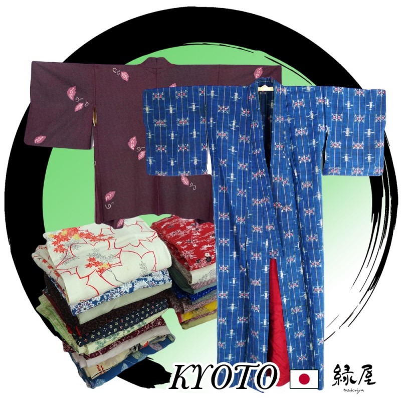 盛り合わせヴィンテージ秒針服日本の伝統的な服着物-古着問屋・仕入れ・卸・卸売り