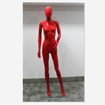 frp2014年熱い販売の女性のドレスの形赤い色ガラスベースを持つマネキン-マネキン問屋・仕入れ・卸・卸売り