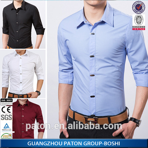 マンシャツ用2016新しいデザイン綿スリムフィット男性カジュアルシャツ-プラスサイズシャツ、ブラウス問屋・仕入れ・卸・卸売り