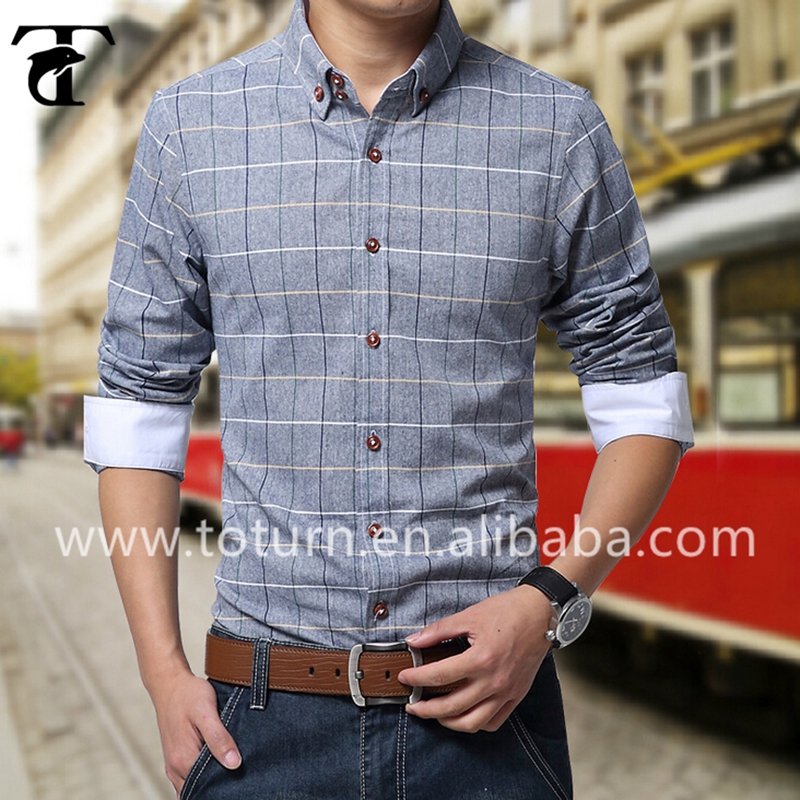 トルコ製カジュアルシャツ男性灰色高い技量綿の男シャツ-プラスサイズシャツ、ブラウス問屋・仕入れ・卸・卸売り