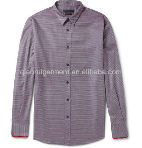 ダブル- 襟パターン化された織コットンシャツ男性用-プラスサイズシャツ、ブラウス問屋・仕入れ・卸・卸売り