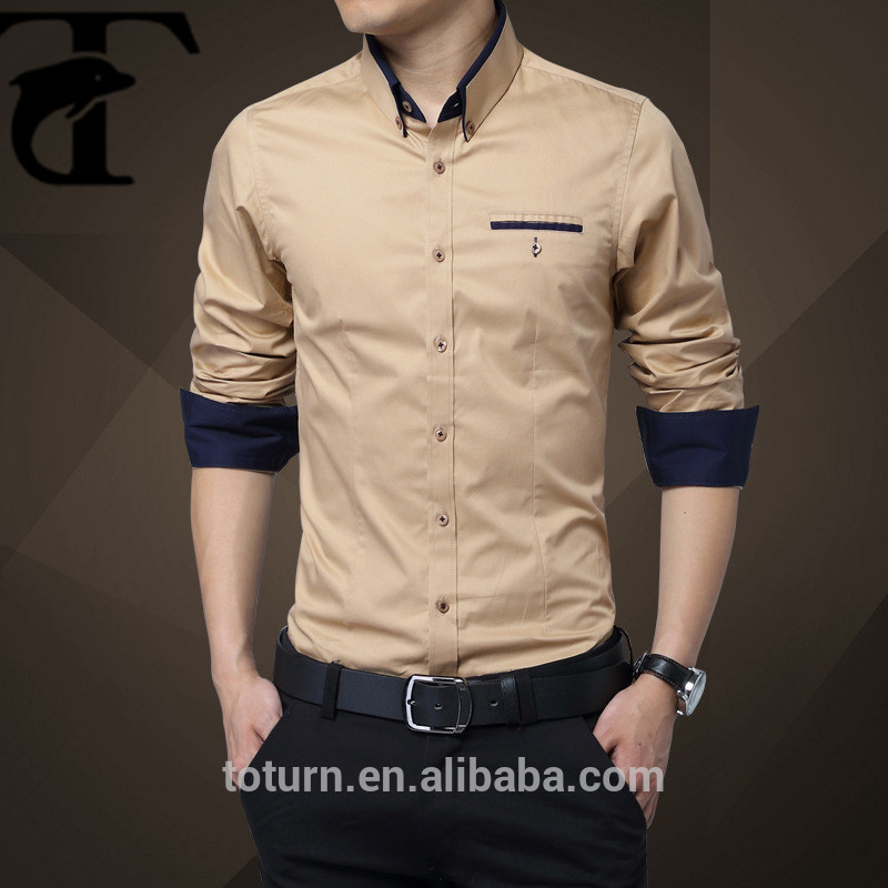オンライン卸売ショップoem服製造安い長袖カーキシャツインド-プラスサイズシャツ、ブラウス問屋・仕入れ・卸・卸売り