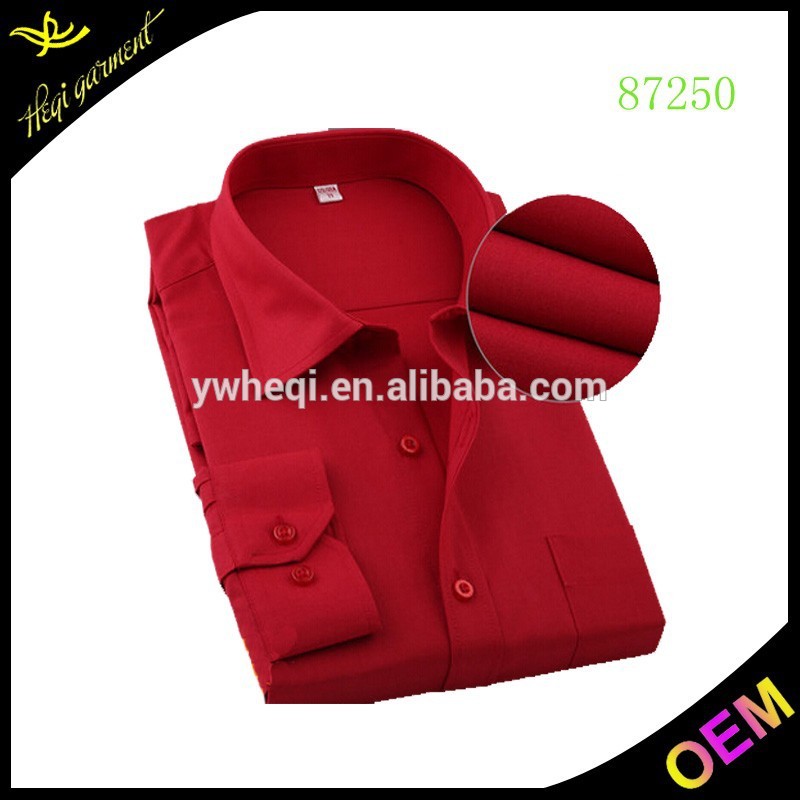 熱い販売の赤い2015ファッションスタイル安い価格卸売メンズドレスシャツ-プラスサイズシャツ、ブラウス問屋・仕入れ・卸・卸売り