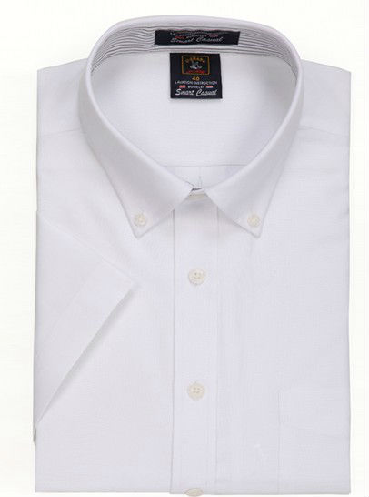 白色半袖男のためのオックスフォードシャツダウンボタン襟オックスフォードメンズシャツ-プラスサイズシャツ、ブラウス問屋・仕入れ・卸・卸売り