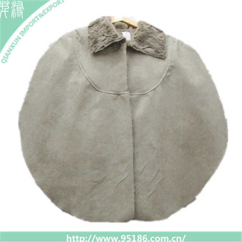 SC-116722浙江qianxun 100%ポリエステルラウンド新しいスタイルで毛皮の襟女性ベストレディコート-ベスト問屋・仕入れ・卸・卸売り