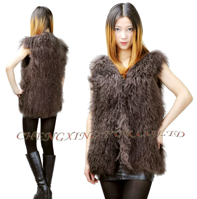 CX-G-B-160D卸売本物のモンゴル子羊女性毛皮のベスト-ベスト問屋・仕入れ・卸・卸売り