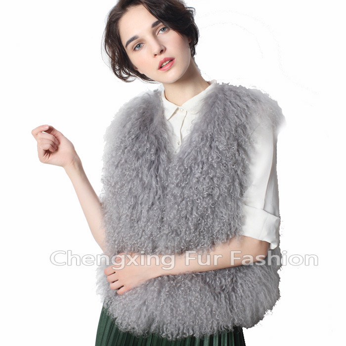 CX-G-B-191B新しいホット販売製品セックス女の子動物毛皮服本物のモンゴル子羊毛皮のベスト-ベスト問屋・仕入れ・卸・卸売り