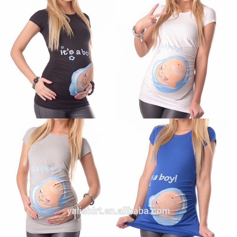 中国カスタムメイドのスクリーン印刷面白い高品質の夏半袖t- シャツ妊婦服メーカー-マタニティ問屋・仕入れ・卸・卸売り