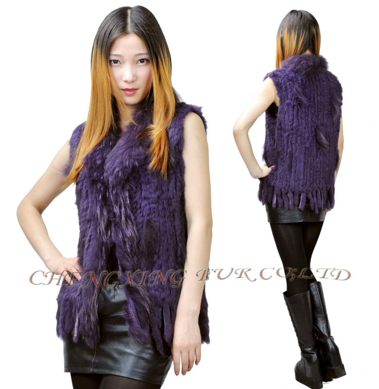 ファッションは、 ニットcx-g-b-57q天然本物のウサギの毛皮のベスト-ベスト問屋・仕入れ・卸・卸売り