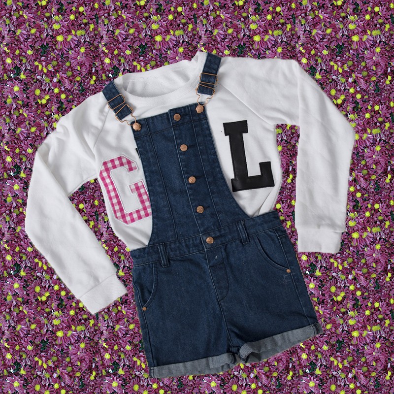 ヨーロッパの長い長さの女児のデニムオーバーオールやtシャツのセット、 格子縞のダンガリーの女の子トレンディ-その他アパレル問屋・仕入れ・卸・卸売り