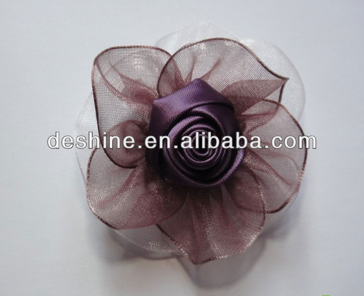 新しいデザインのdiy2013handemadeリボンフラワーアクセサリーh-222センターの花バラ-その他アパレル問屋・仕入れ・卸・卸売り