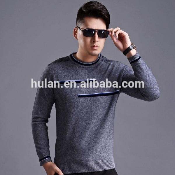 熱い販売のファッション2015ロールネックロングスリーブストライプウールセーターのプレーン印刷人プーリー-セーター問屋・仕入れ・卸・卸売り