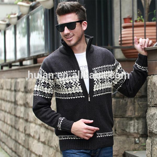 熱い販売の秋の長い袖のプリントハイネックセーター男性カーディガン-セーター問屋・仕入れ・卸・卸売り