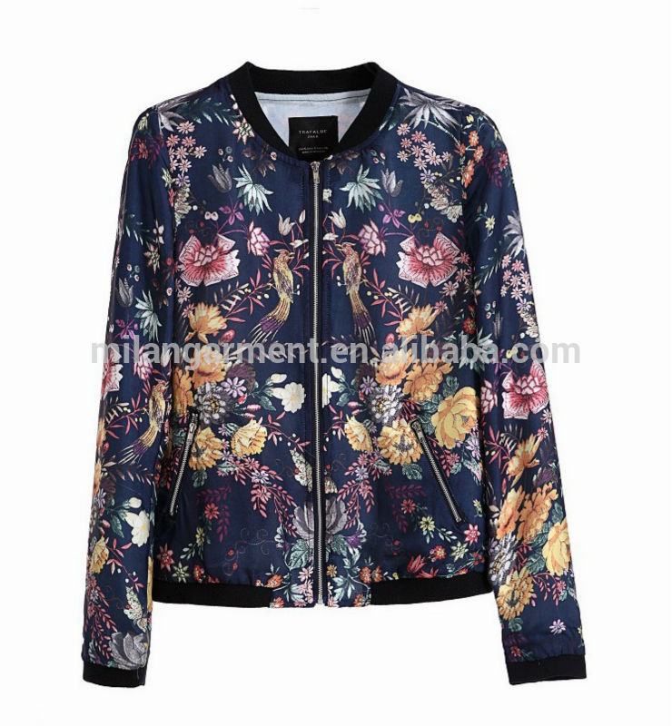 ファッション女性秋の新しいスタイルの長袖printedblazerフローラル-ジャケット問屋・仕入れ・卸・卸売り