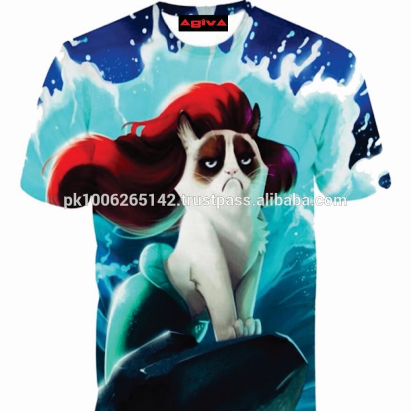 Fansy猫魚昇華カジュアルtシャツ-Tシャツ問屋・仕入れ・卸・卸売り