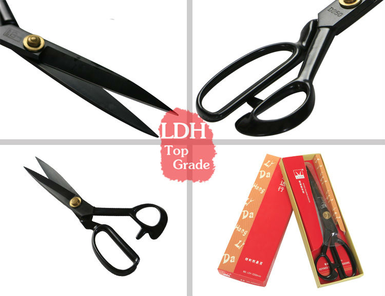 Ldh-ds2259インチブラックカラーpvcコーティングされたハンドル黒刃テーラーはさみ-裁ち鋏問屋・仕入れ・卸・卸売り