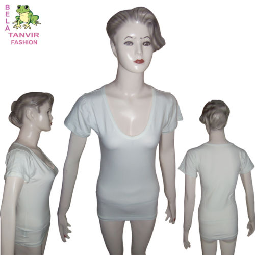 T- シャツの女性綿のミックス純白のライクラ-Tシャツ問屋・仕入れ・卸・卸売り
