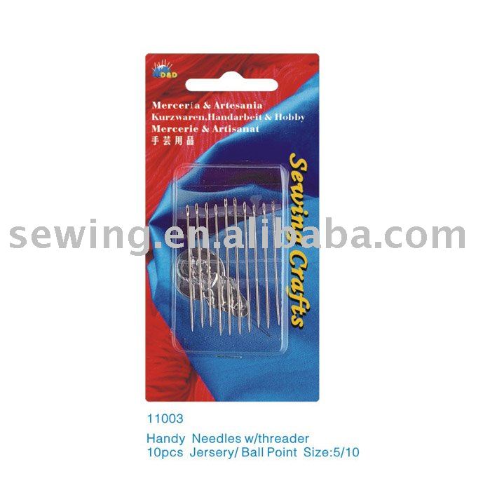 ハンディ縫製で針糸通し10個jersery/ballポイントサイズ: 5/10no11003-縫い針、ミシン針問屋・仕入れ・卸・卸売り