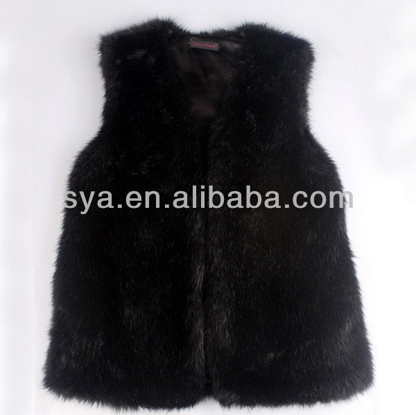 syadeisign熱い販売の新しいファッション長い黒ウサギの毛皮のベスト-ベスト問屋・仕入れ・卸・卸売り