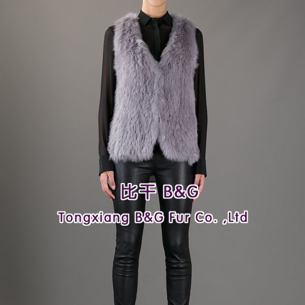 bg60131最新スタイルの女性のためのニットウサギの毛皮のベスト-ベスト問屋・仕入れ・卸・卸売り