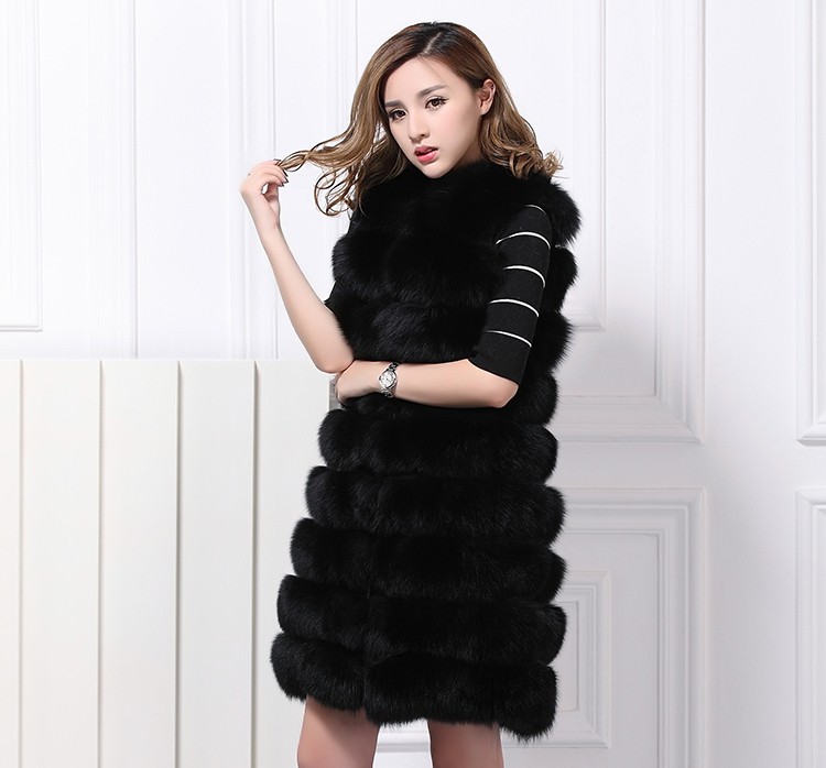 2015新しいデザインレディ暖かい冬コートnatrualフォックス毛皮正式なチョッキ用女性-ベスト問屋・仕入れ・卸・卸売り