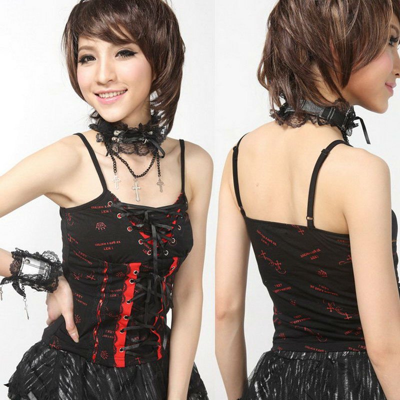 レースのキャミソールのベスト上のゴシック様式Lolita 61152-タンクトップ問屋・仕入れ・卸・卸売り