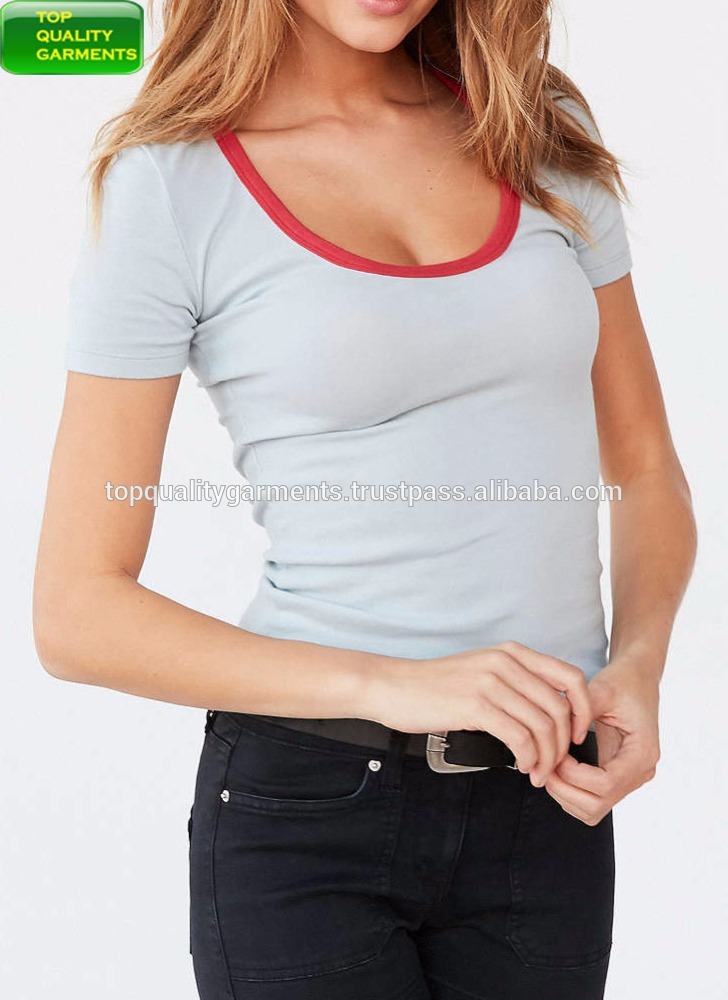 セクシーなフィットtシャツtシャツ女性レディース女の子コットンブラウスカスタムストレッチスリムフィットoemカスタマイズファッショナブルなトップ空白卸売-プラスサイズドレス、スカート問屋・仕入れ・卸・卸売り
