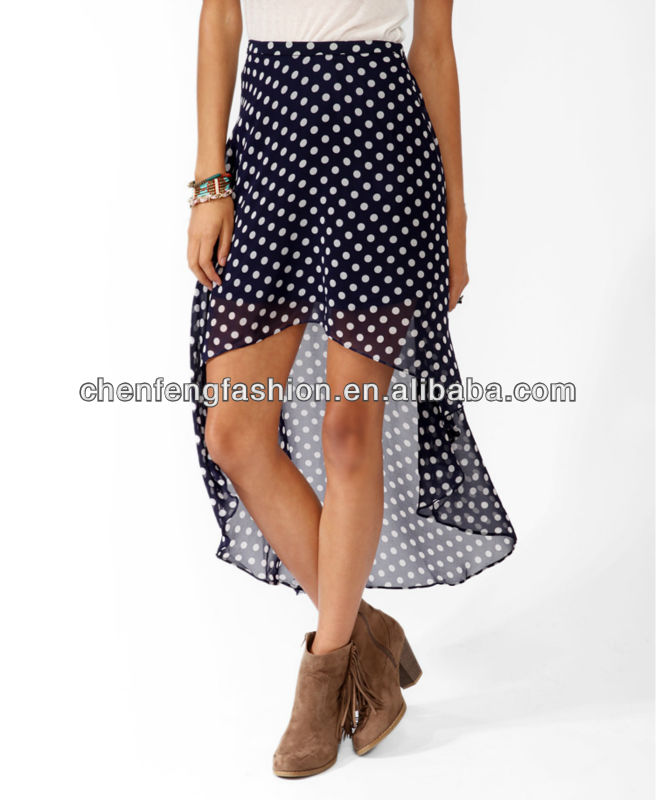 Chefon高- 低cs0069水玉スカート-プラスサイズドレス、スカート問屋・仕入れ・卸・卸売り