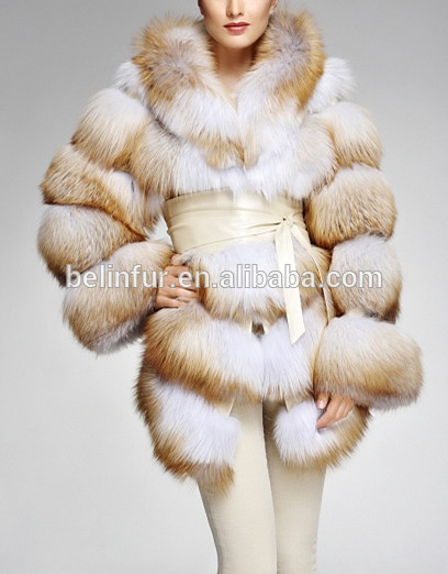 ロシアスタイルの人気のレディース14020自然のキツネの毛皮のコート-コート問屋・仕入れ・卸・卸売り