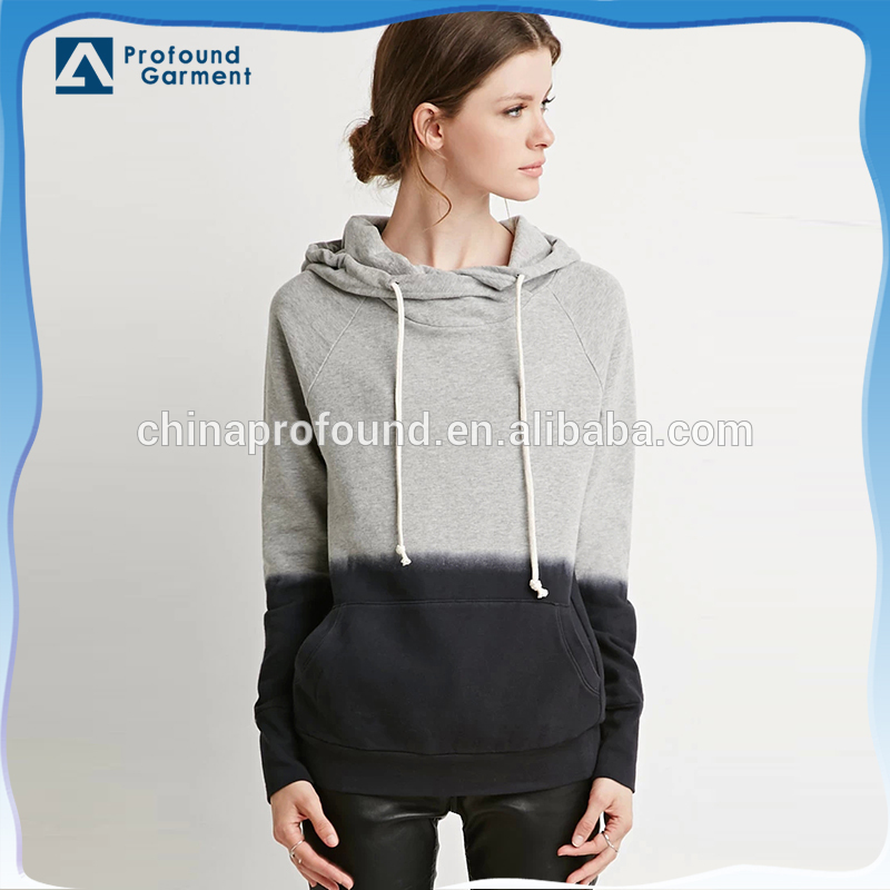 2016ホット販売100%コットンレディースフリーストレーナーコントラストカラーパーカー用女性-トレーナー、パーカー問屋・仕入れ・卸・卸売り