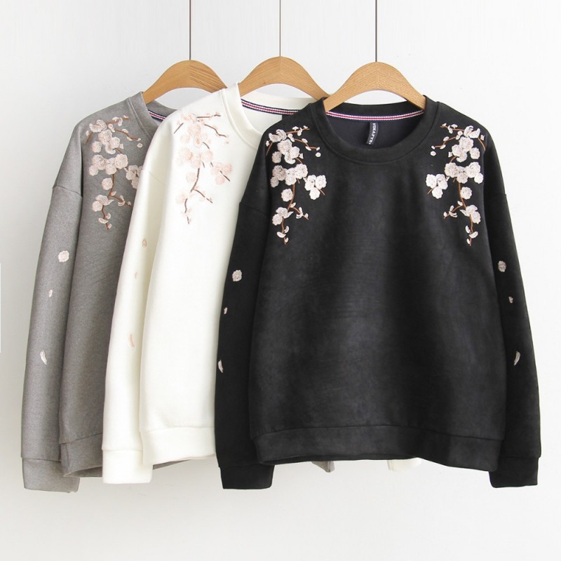 B11901A新しいファッションレディ刺繍花スウェット-トレーナー、パーカー問屋・仕入れ・卸・卸売り