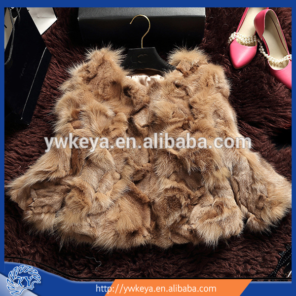 冬の女性のショートスタイル販売2015リアルキツネの毛皮のコート5色付き-コート問屋・仕入れ・卸・卸売り