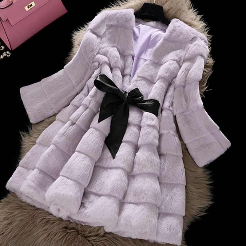 2016新しいファッションロングパターンウサギの毛皮のコート/生き抜く/衣服-コート問屋・仕入れ・卸・卸売り