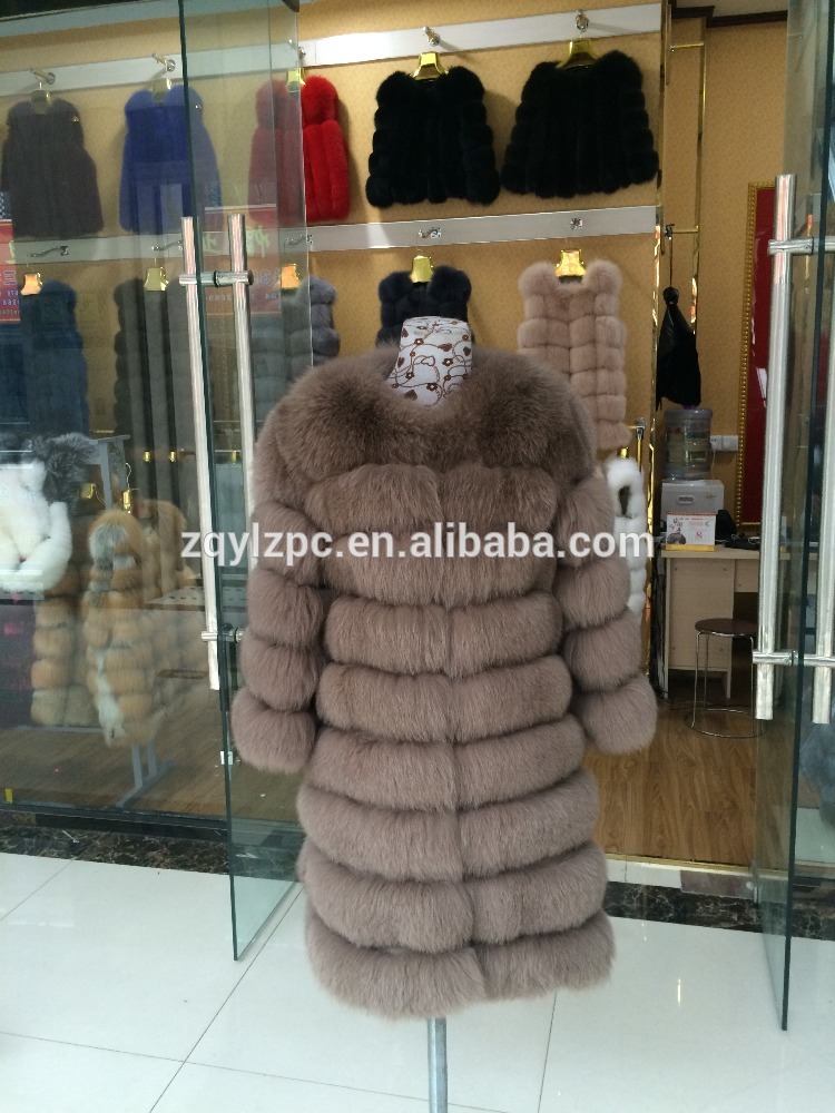 高品質の冬女性の長い毛皮のコート/女性キツネの毛皮ジャケット-コート問屋・仕入れ・卸・卸売り