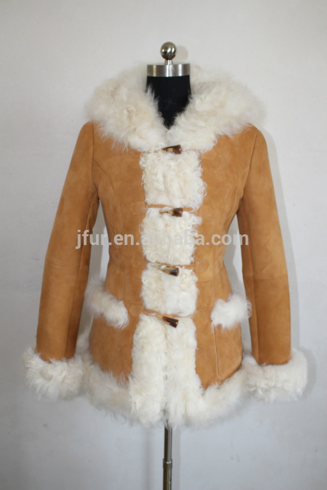 ダブルフェイス子羊スキン短い毛皮ジャケット/リアル子羊毛皮のコート冬の女性-コート問屋・仕入れ・卸・卸売り