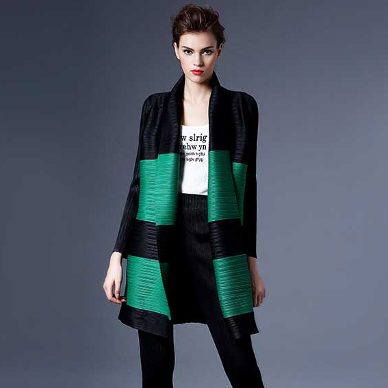 新しいファッションレディースオーバープリーツデザインプリーツロングコート女性のためのファンシーコート-コート問屋・仕入れ・卸・卸売り