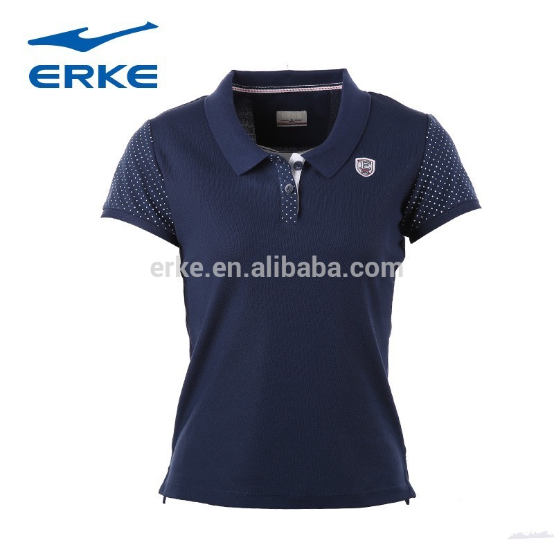 erke新しい女性の夏の綿の空白半袖ポロ襟付きtシャツ卸売のための短い-Tシャツ問屋・仕入れ・卸・卸売り