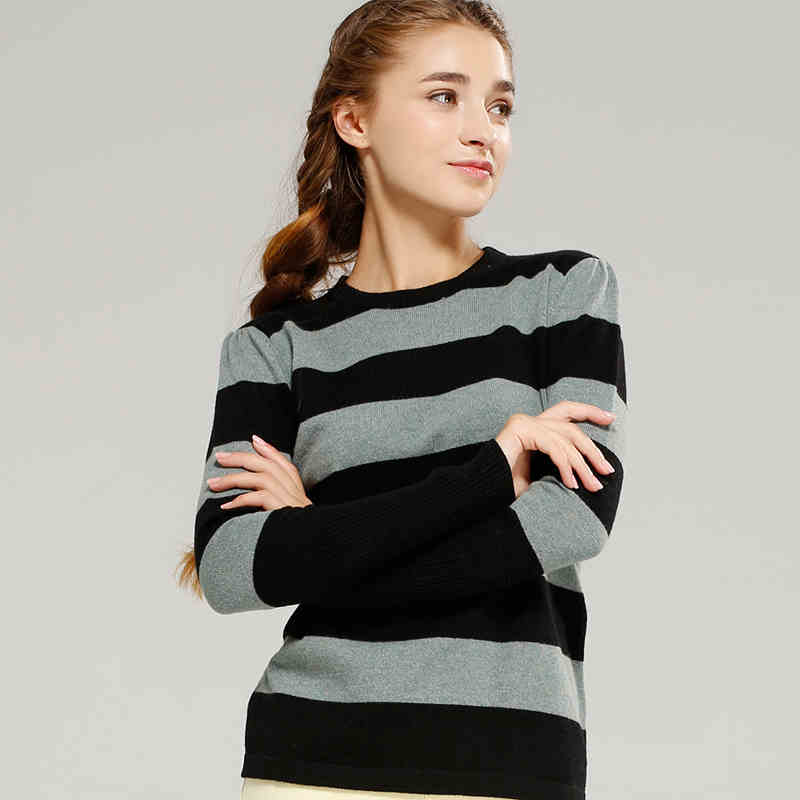 2016新しいストライプの女性のセーターヨーロッパスタイルoネック女性プルオーバーエレガントなセーター長袖sml xl-セーター問屋・仕入れ・卸・卸売り