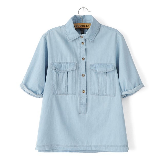 が光を洗浄gzy2015青緩い女性の夏のデニムシャツ-プラスサイズシャツ、ブラウス問屋・仕入れ・卸・卸売り