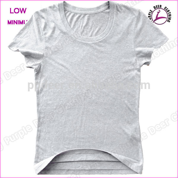 ヘザーグレー女性oネックt- シャツブランクtシャツ無地t- シャツ-Tシャツ問屋・仕入れ・卸・卸売り