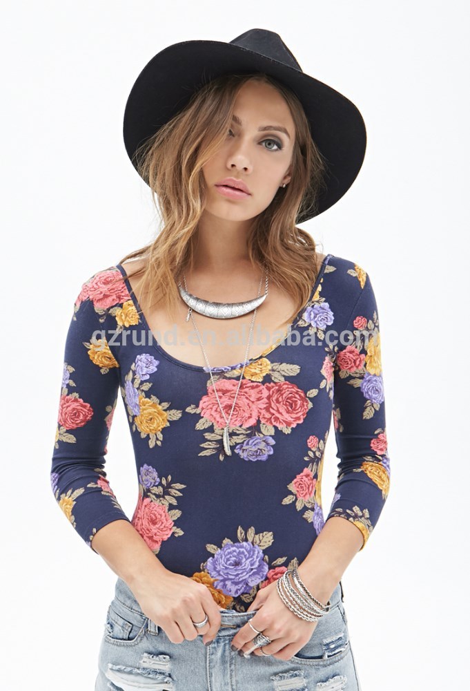 2015女性の服のトップス女性のためのヴィンテージのシャツの女性の長い袖のプリントブラウス-プラスサイズシャツ、ブラウス問屋・仕入れ・卸・卸売り