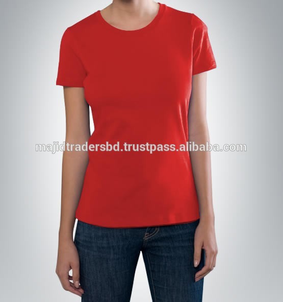 女性ラウンドネックソフトコットンtシャツ高品質で長い時間耐久性-Tシャツ問屋・仕入れ・卸・卸売り
