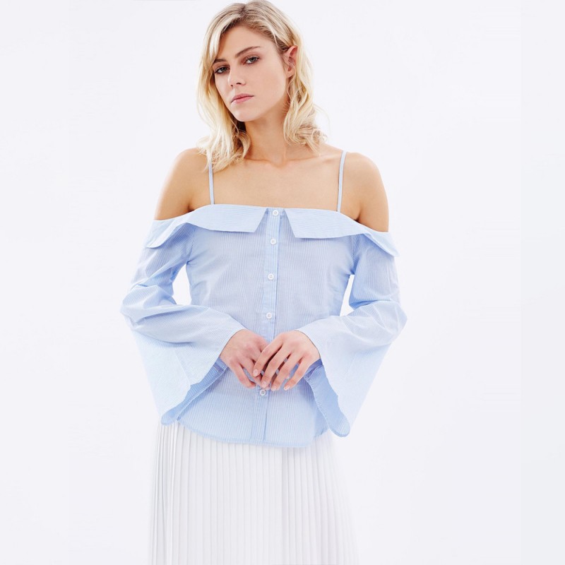 B076夏スタイル2015女性ブランドトップ基本女性コットンオフショルダーブラウスblusas femininasタンクトップス-プラスサイズシャツ、ブラウス問屋・仕入れ・卸・卸売り