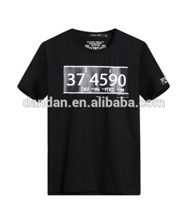 ブラックラウンドネック半袖tシャツのための男性-Tシャツ問屋・仕入れ・卸・卸売り