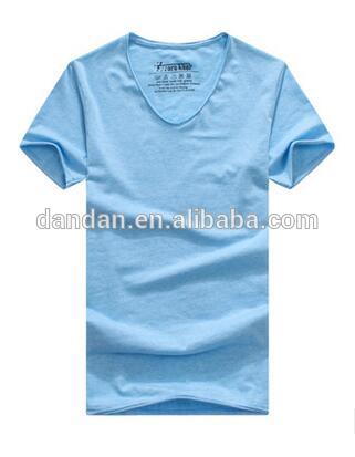 ファッション空白半袖vネックスリム男性のtシャツ-Tシャツ問屋・仕入れ・卸・卸売り