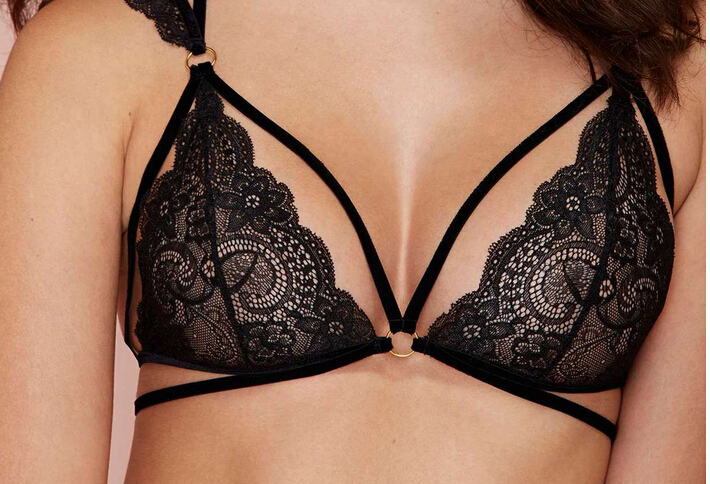 ファッションセクシーなヨーロッパdy2495w深い黒v- 首のレースbralette-婦人用トップス、ブラウス問屋・仕入れ・卸・卸売り